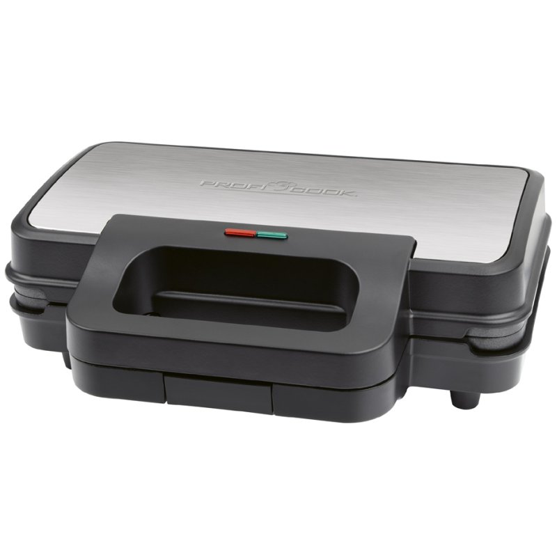 PROFI COOK grille-pain à sandwich PC-ST 131, acier inoxydable/noir, 900 watts, plaques XXL